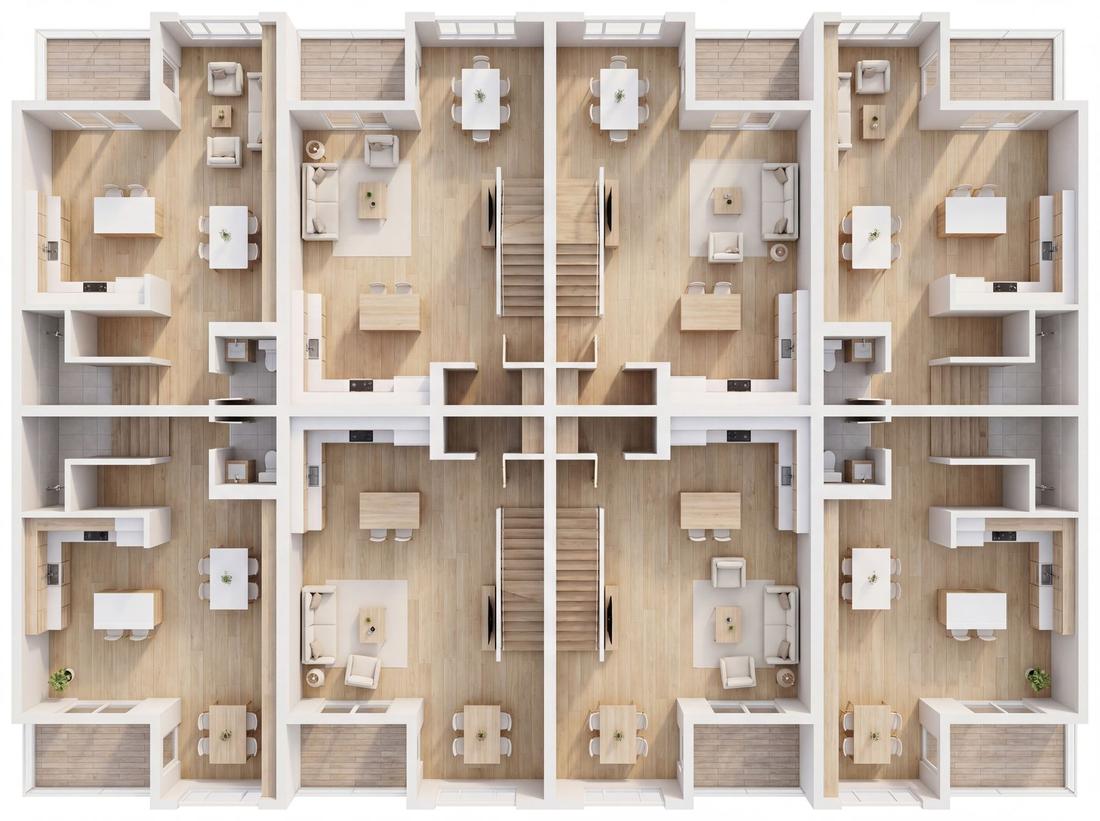 Level 2 Great Room & Chef\'s Kitchen Dollhouse Layout
