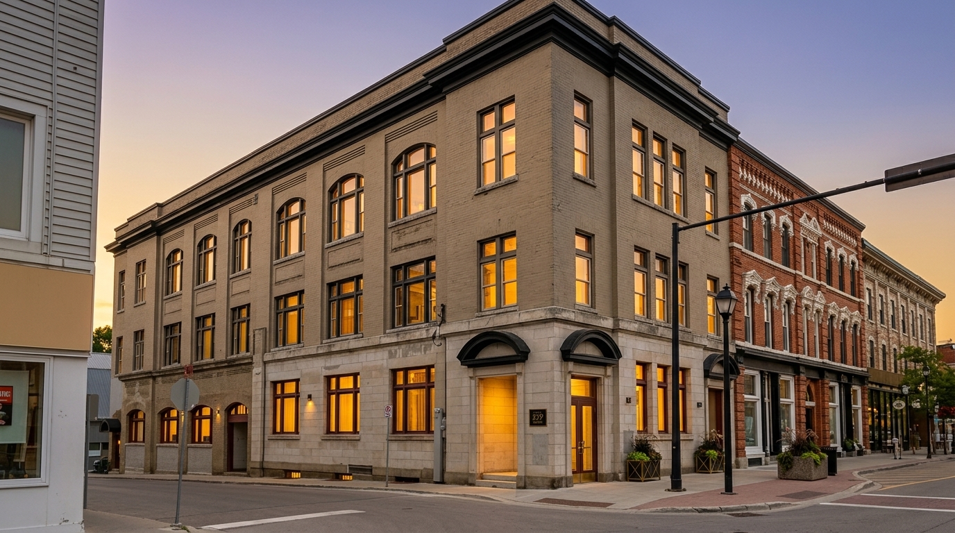 229 Main Street and Ross Street Historic Corner Perspective