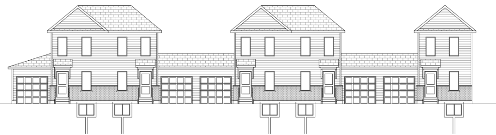 Cedar 5-Plex Block Architectural Elevation