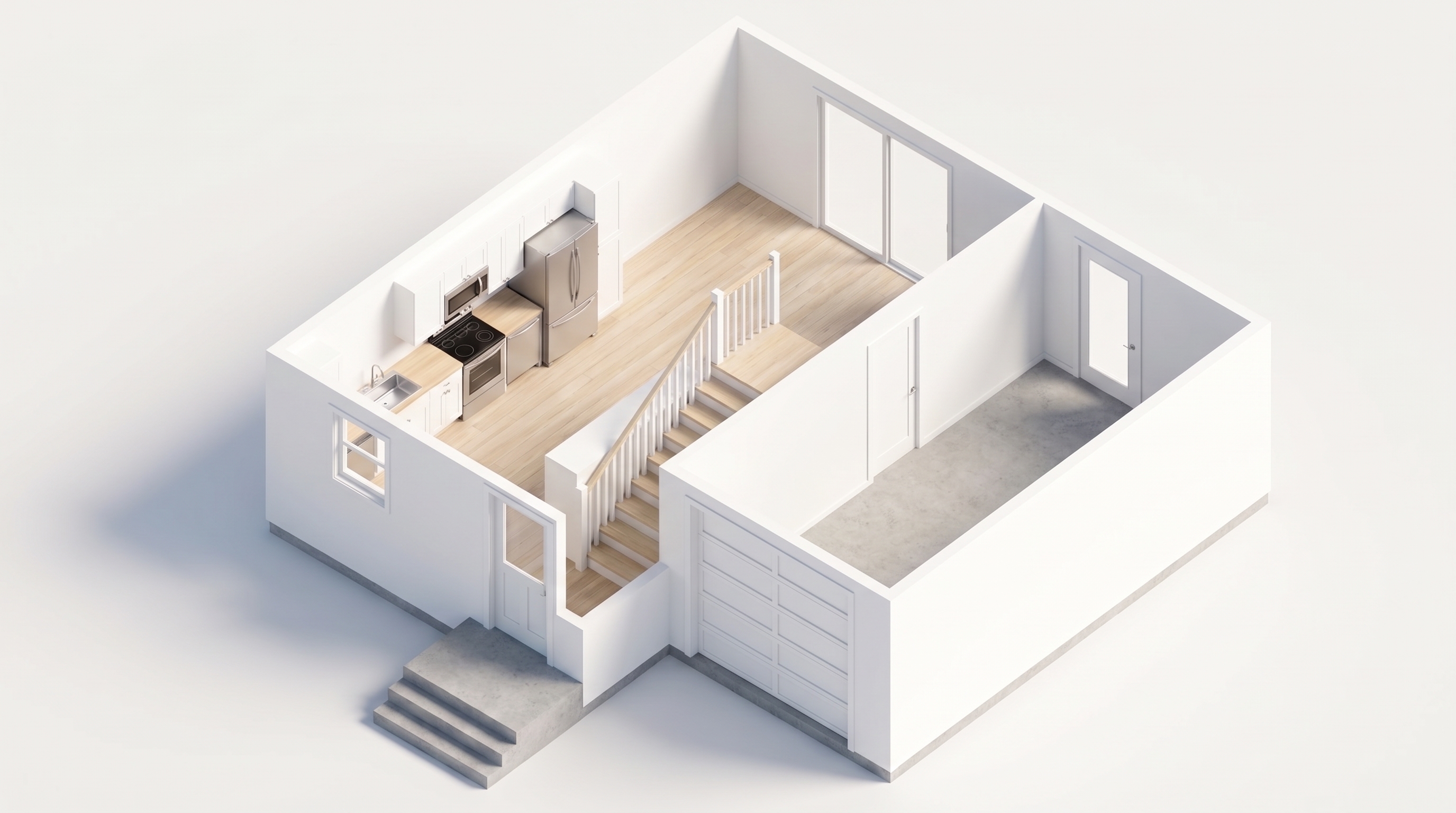 Level 2 Ground Floor & Garage Cutaway
