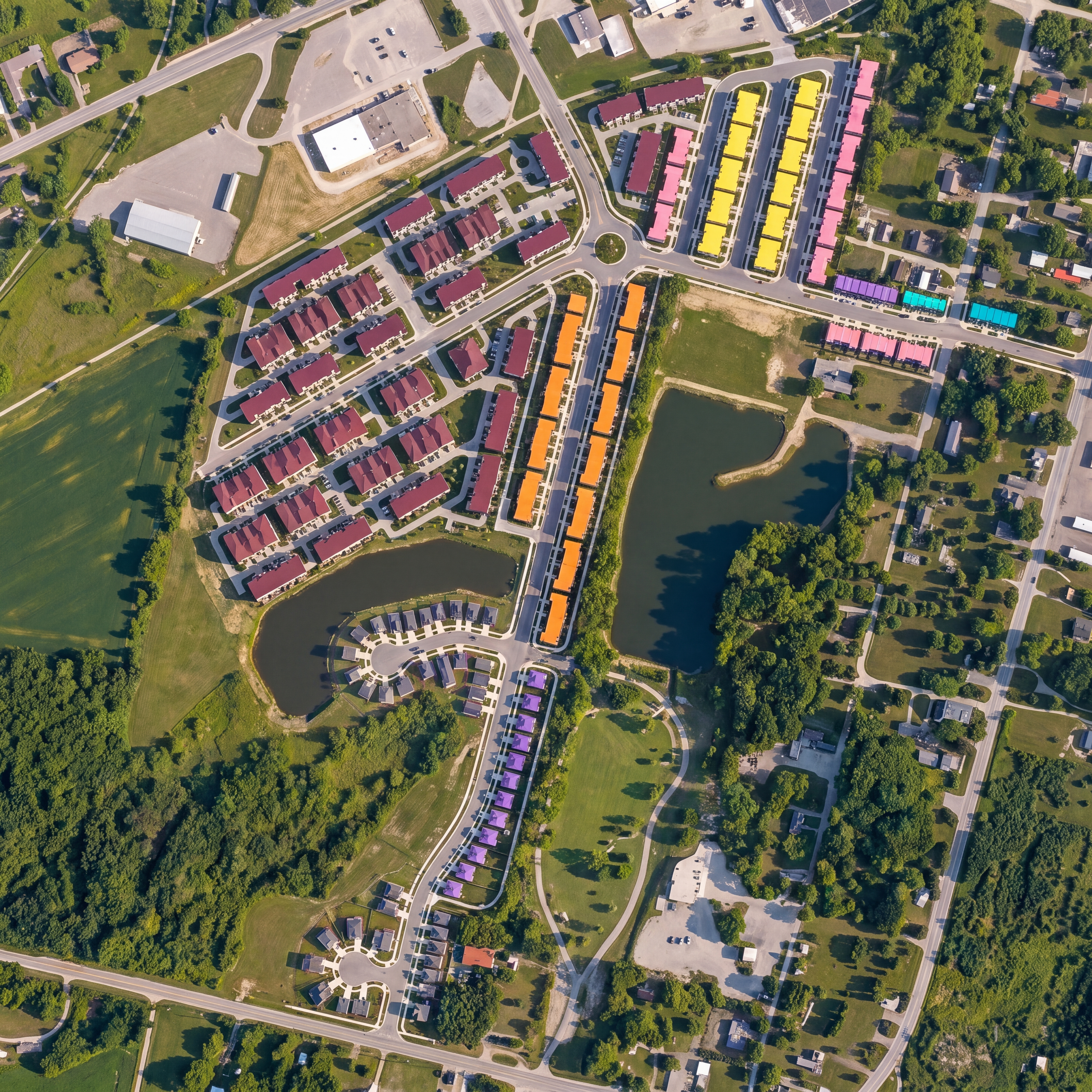 Cold Creek Master Site Plan - Back-to-Back Townhomes with Yellow Roofs